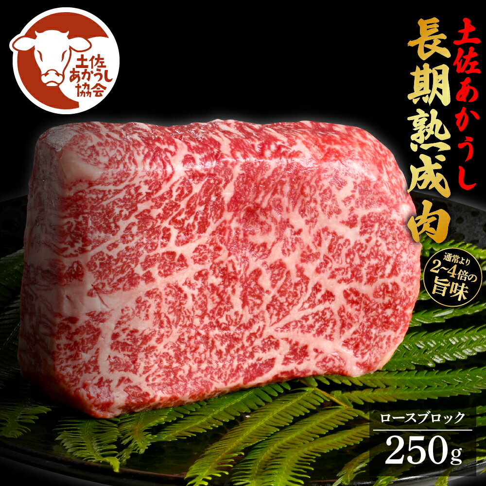 【ふるさと納税】土佐あか牛協会が認定する「土佐熟成あかうし」 特選ロースブロック 250g エイジングビーフ ロース 牛 ブロック 国産 あか牛 赤牛 肉 牛肉 和牛 人気 老舗焼肉店 冷凍配送 新鮮 真空パック 高級 お祝い 高知 芸西村 故郷納税 20000円 返礼品 贈答品 ギフト