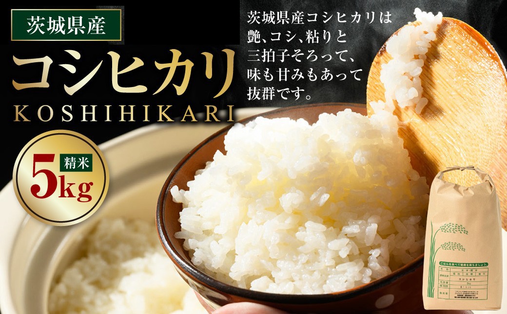 
                  【令和7年産／即納】【令和8年産／先行予約】茨城県産コシヒカリ 5kg | 米 お米 おこめ コメ 白米 精米 ご飯 ごはん コシヒカリ こしひかり 茨城県 守谷市
                