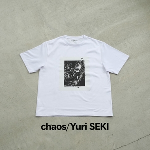 ＜新登場＞VOICE GATHERING アートプリントT-Shirt(chaos・Mサイズ・1枚) Tシャツ 半袖 トップス ホワイト 白 クルーネック M L サイズ アート デザイン 前面 プリ