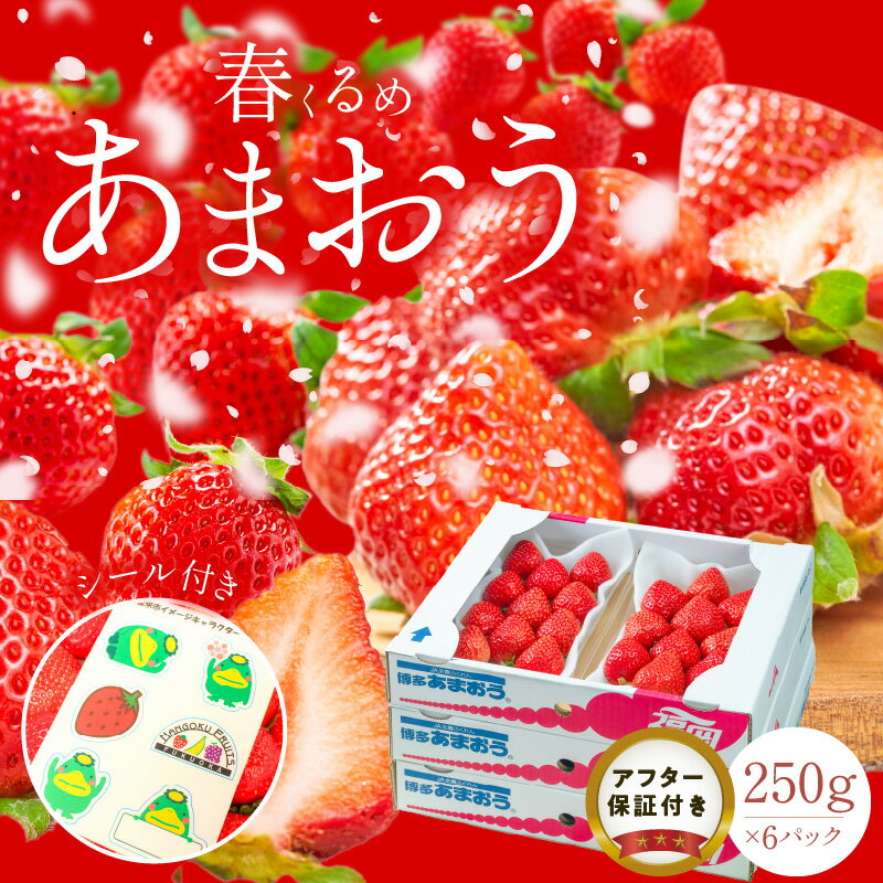 【ふるさと納税】福岡産 春 あまおう 250g × 6パック 合計 1.5kg 冷蔵 濃厚 甘い 果汁 アフター保証 安心安全 酸味 甘味 国産 いちご 果物 アレンジ おやつ フルーツ スイーツ スムージー ジャム 南国フルーツ お取り寄せ 福岡県 久留米市 送料無料