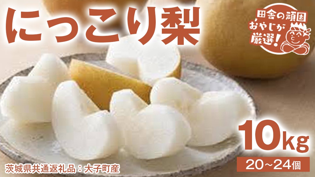 にっこり梨 10kg（20〜24個）【2025年10月より発送開始】（茨城県共通返礼品 [梨]：大子町産）田舎の頑固おやじが厳選！ なし ナシ 果物 フルーツ 茨城県産 [BI431-NT]