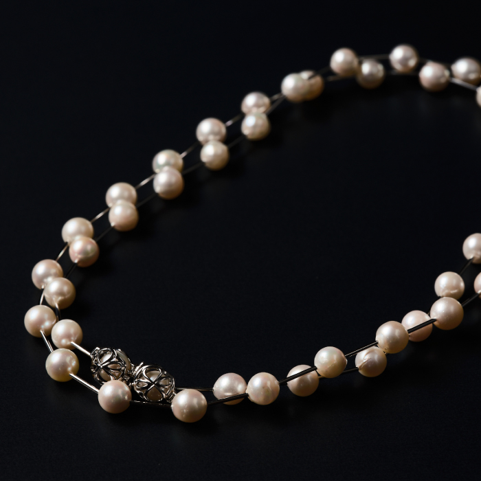 7.5-8アコヤ真珠シルバーパイプステーションネックレス80 ジュエリー アクセサリー ネックレス シンプル エレガント 真珠 パール 美穂野 佐賀市 ：C234-005_イメージ3