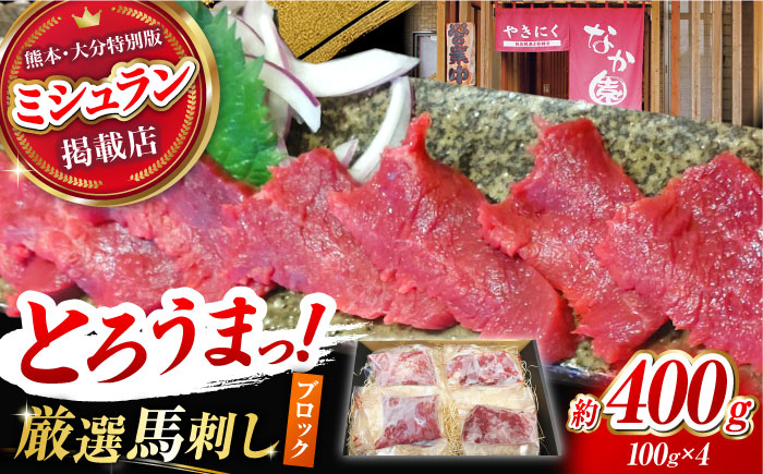 
熊本 馬刺し「なか園」赤身馬刺し 約400ｇ【有限会社スイートサプライなかぞの】 [ZBV066]
