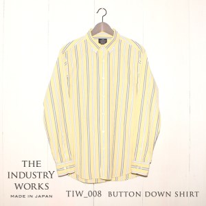　播州織メンズシャツ「THE INDUSTRY WORKS」（1着）【TIW_008（イエロー×ホワイト×ネイビー）】  36-2