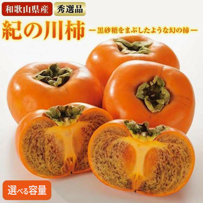 【ふるさと納税】【選べる容量】【希少】紀の川柿 約1.8～4kg（種無し）秀選品 ★2026年10月中旬頃より順次発送★ | 九度山町 紀の川産 種無し柿 秋の味覚 秀品 人気 おすすめ 柿 果物 フルーツ 甘い ギフト お取り寄せ 送料無料 ふるさと納税