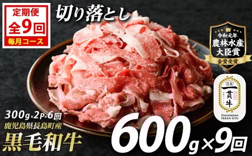 
            《定期便・毎月全9回》宮路ファームの黒毛和牛切り落とし(300g×2パック) 鹿児島県産 切り落とし 牛肉 すき焼き パック詰め 肉じゃが 牛丼 野菜炒め 農林水産大臣賞 肉 しゃぶしゃぶ 国産黒毛和牛 焼肉 定期便【宮路ファーム】f-miyaji-1389-09R7
          