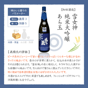 日本酒 雪女神 純米大吟醸 あら玉 1800ml 日本酒