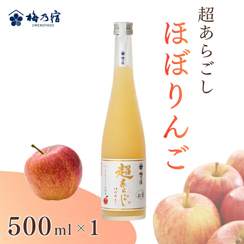【ふるさと納税】梅乃宿　超あらごし　ほぼりんご　500ml／ お酒 リキュール りんご ギフト 贈り物 プレゼント 人気 メーカー直送 果肉たっぷり デザート つぶつぶ食感 ロック ストレート 奈良県 葛城市 【umyd065】
