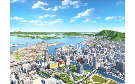 北九州市の地図情報会社のゼンリンが作る「俯瞰図額絵 北九州市／小倉(三々)」