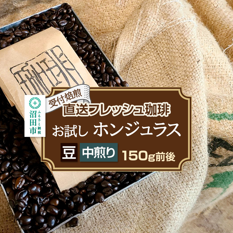 《受付焙煎》直送フレッシュ珈琲 お試し ホンジュラス【豆／中煎り】約150g 珈琲倶楽部 沼田店 [コーヒー 珈琲 coffee]
