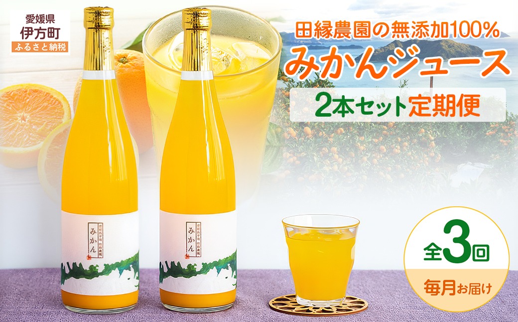 【3ヶ月定期便】田縁農園 みかんジュースセット 全3回 IKTA052