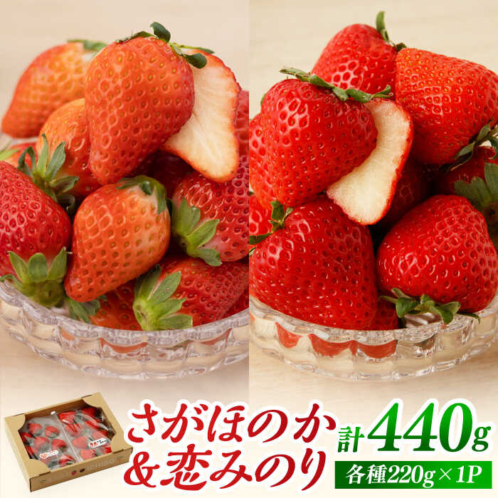【ふるさと納税】【先行予約】 食べ比べ！恋みのり＆さがほのか 各220g 詰め合わせ セット【鐘ヶ江農園】 イチゴ 苺 直送 新鮮 果物 フルーツ 産地直送 佐賀県 白石町 [IBH007]