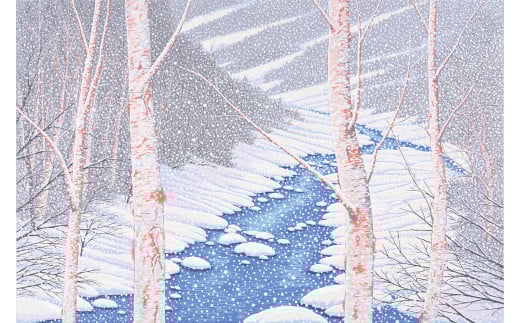 「白麗」 茶額 【埼玉県 東松山市 版画 額付 小川手漉和紙 日本版画会 小暮真望 芸術 美術 風景 自然 送料無料 バージョン 美しい ギャラリー アーティスト アート ART 芸術 デザイン イン