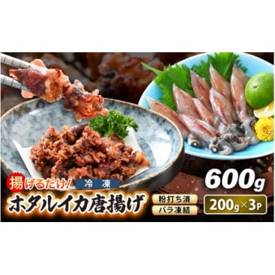 【のし付き】揚げるだけ ! ホタルイカ 唐揚げ 計600g(200g×3P)【配送不可地域：離島】【1627552】
