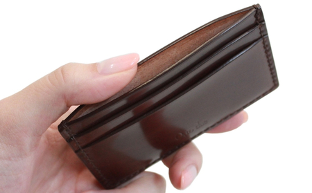 カードケース[イタリア産高級レザー]コードバン使用 (全6色)(カラー：ブラック)