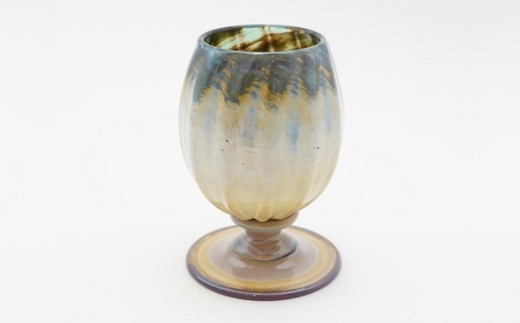 ペアグラス砂漠のチューリップ-イエロー＆グリーン　黄と緑 グラス タンブラー 手作り オリジナル 吹きガラス こだわりの逸品 ギフト プレゼント 自分用 人気 おすすめ