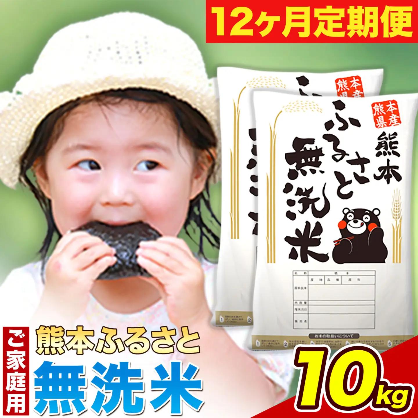 【12ヶ月定期便】熊本ふるさと無洗米 10kg《お申込み翌月から出荷》