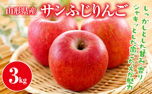 FYN9-945 ≪2026年先行予約≫山形県産 サンふじ りんご 3kg 2026年11月中旬から順次発送 林檎 りんご リンゴ 秋果実 果物 くだもの フルーツ 自宅用 産地直送 期間限定 山形県 西川町 月山