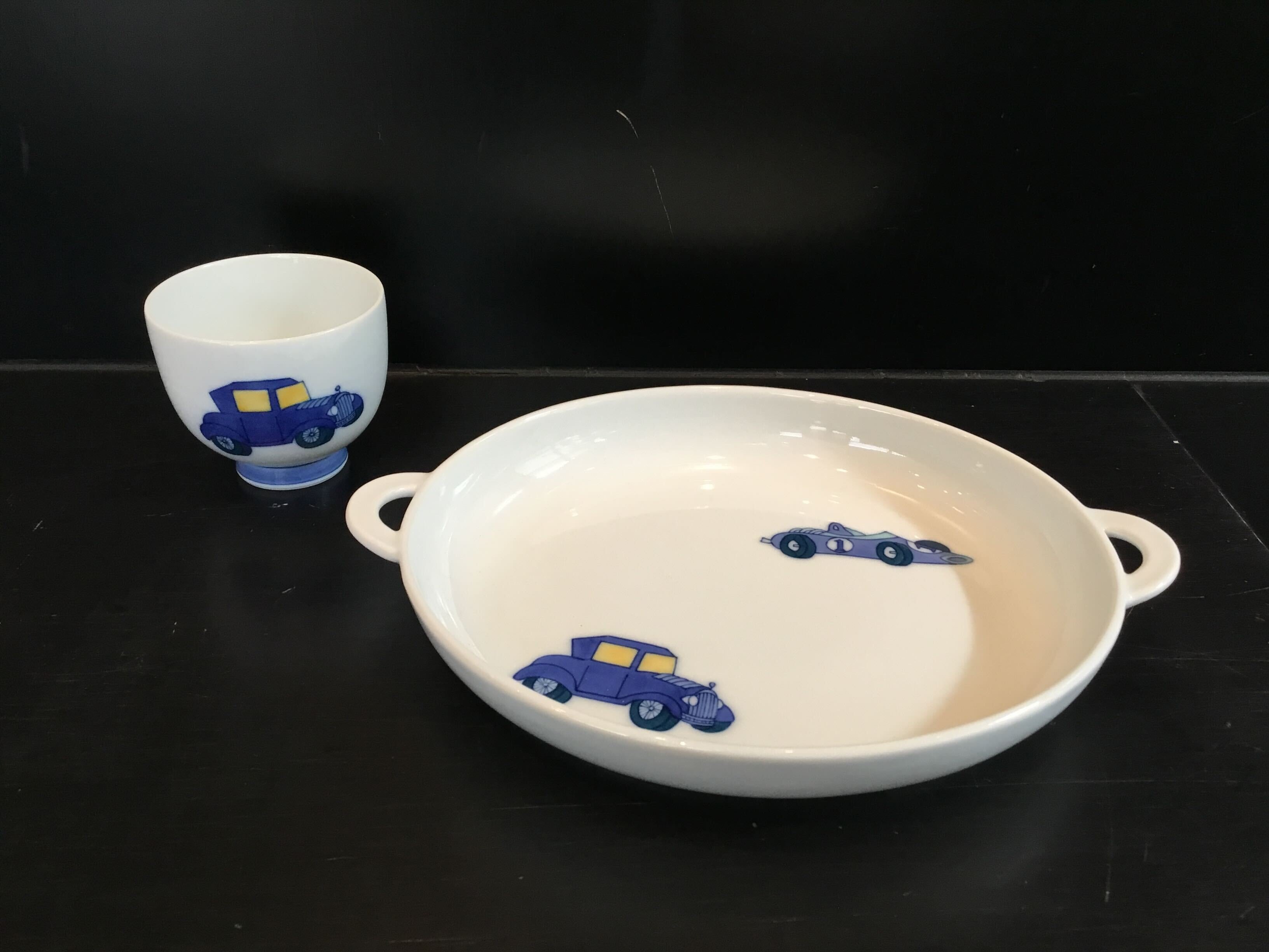 
                  【セット】畑萬陶苑 くるま 子供湯呑・くるま 耳付きプレート
                