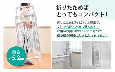 【日本製】daim カジラク アルミ物干し 伸縮型ワイド1.4 シャンパンゴールド 耐荷重20kg [C-18406_02]
