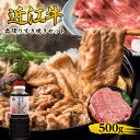 【ふるさと納税】近江牛 霜降り すき焼きセット 500g 割り下付き 牛肉 すきやき 牛 和牛 国産牛 ブランド牛 お肉 国産 A4等級以上 A4 A5 割り下 すきやきのタレ 冷凍 滋賀県 湖南市