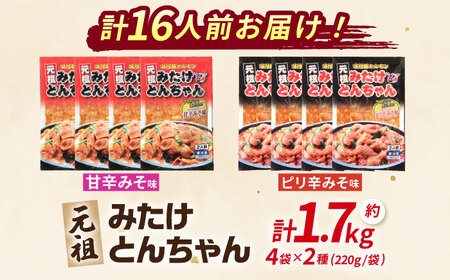岐阜県産豚もつの鉄板焼「みたけとんちゃん」2種セット（16人前）[AVAA002]おかず 冷凍