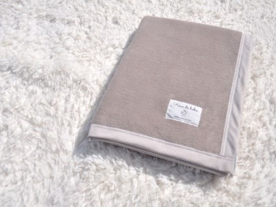 名入れ可 綿100% ベビー毛布(ブラウン／ストライプ) 85×115cm 毛布の町(泉大津市産) [3355]