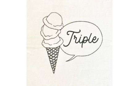 3人兄弟姉妹でおそろい/アイスクリーム Sigle×Double×Triple プリント/ Tシャツ3枚組ギフトセット【出産祝い・誕生日・ギフト・プレゼント】 80cm×110cm×130cm