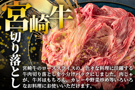 【年内発送】＜宮崎牛切り落とし 800g(約200g×4パック)＞国産 4等級以上 A5ランク A4ランク 1キロ 黒毛和牛 牛肉 霜降り ギフト お中元 しぐれ煮 牛丼 贈り物 贈物 小分け 使いや