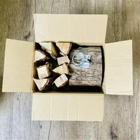 薪割り台セット 5kg 北海道産 広葉樹 キャンプ_北海道産 道東産 広葉樹 木の皮 焚き付け 用 薪 焚き火 初心者 ソロキャンプ キャンプ 10000円 北海道 釧路町 釧路超 特産品 _【141