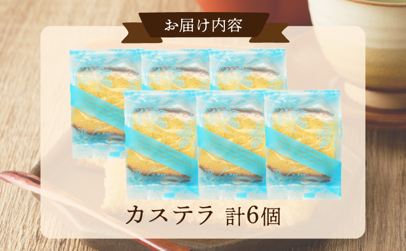 【2週間以内発送】老舗菓子舗のカステラ「計6個・個包装」_T035-018【お菓子 スイーツ 和菓子 本格 人気 ギフト 食品 贈り物 お土産 デザート 加工品 送料無料 プレゼント】