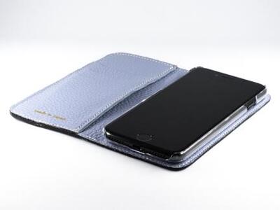 maf pinto アイフォーンケース 本革 日本製 (iPhone SE 第2世代 ／ 8 ／ 7, ) ADRIA LINE 【ライトブルー】