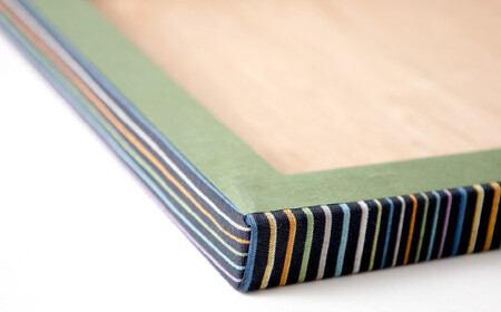 【小倉織】 ファブリック アートパネル （受注生産）＃135白多彩