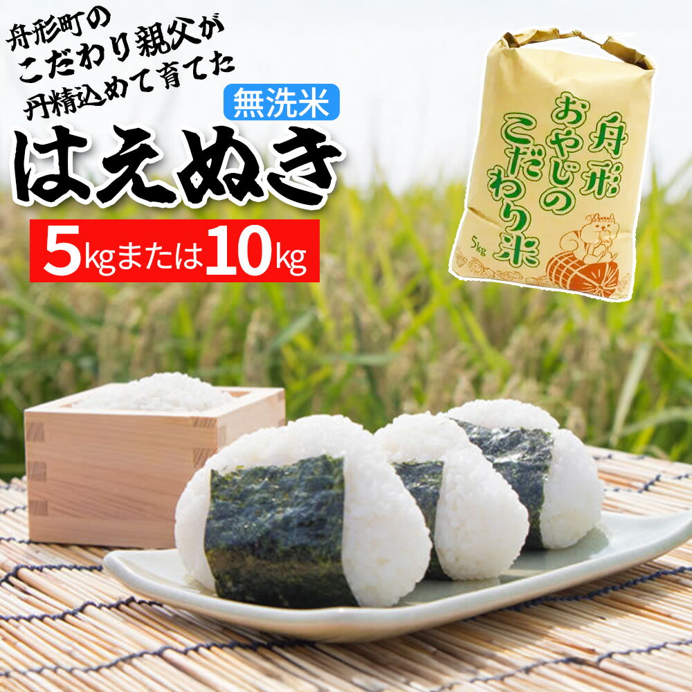 【ふるさと納税】【無洗米】はえぬき5kg（5kg×1袋）／10kg（5kg×2袋）　令和7年産米　舟形おやじのこだわり米　【06363-0154・155】選べる 選択 お米 白米 ふるさと納税米 返礼品 送料無料 ギフト ブランド米 舟形こだわり米 こだわり親父 株式会社 門脇産業