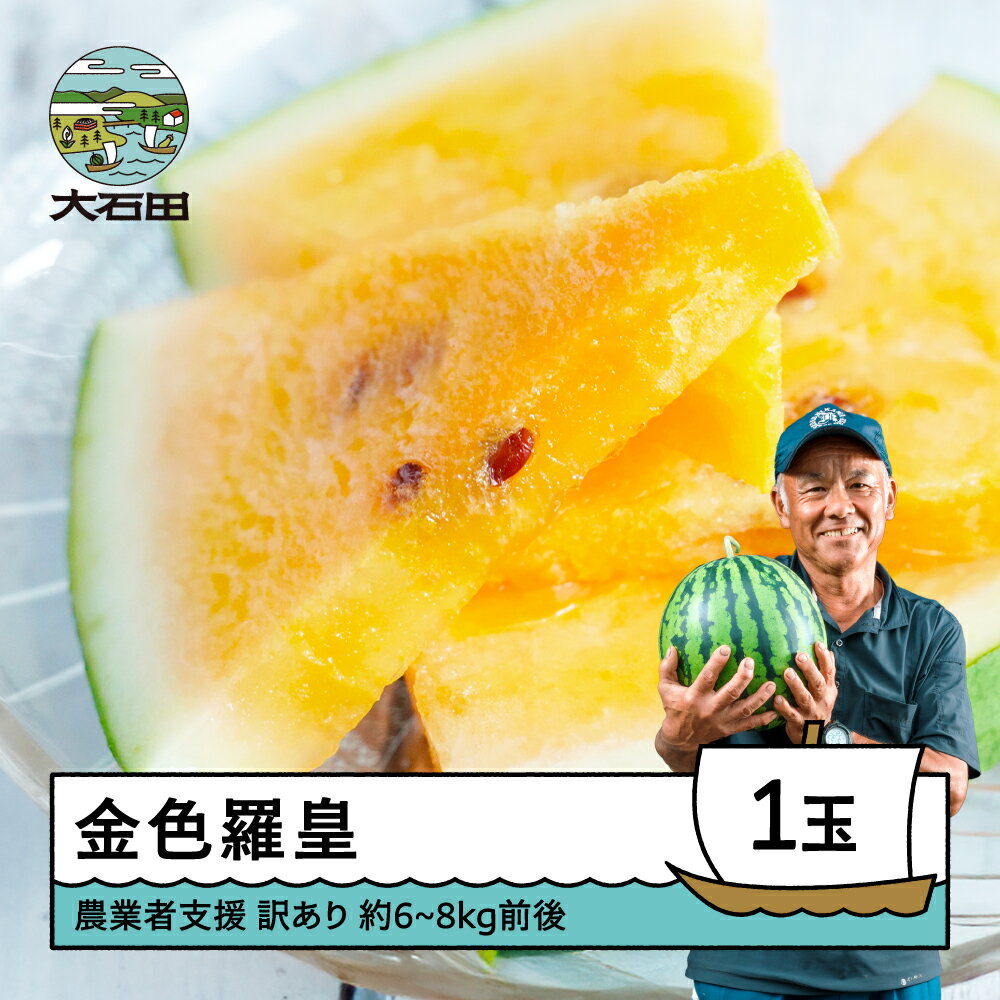 【ふるさと納税】 スイカ すいか 大玉 金色羅皇 訳あり 約6〜8kg×1玉 2026年産 令和8年産 山形県産 大石田町産 7月下旬〜8月上旬に順次発送 gt-suwkr ※沖縄・離島への配送不可