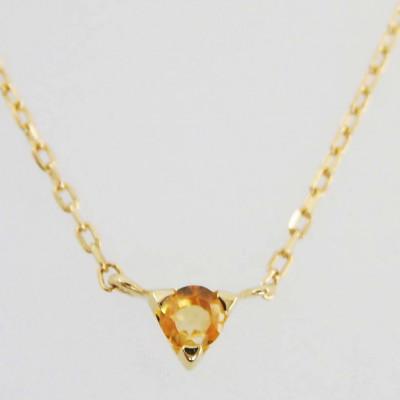 ふるさと納税 中央市 K18イエローゴールドシトリンネックレス