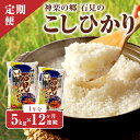 【ふるさと納税】【令和7年産】【新米先行予約】【数量限定】【定期便】神楽の郷 石見のこしひかり 1年分（5kg×12回コース）＜2025年10月発送開始＞定期便 こしひかり お取り寄せ 特産品 お米 精米 白米 ごはん ご飯 コメ 新生活 応援 準備 【058_0214】