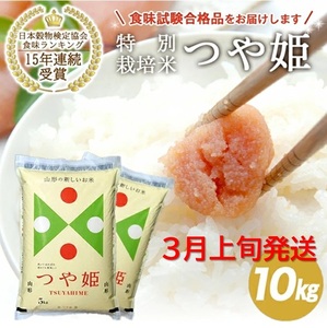 SE0440　3月上旬配送／令和7年産【精米】山形県産 特別栽培米 つや姫　10kg(5kg×2袋) JS