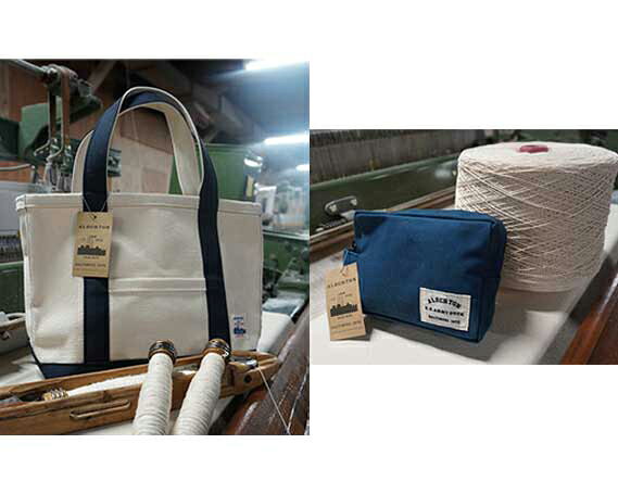 【ふるさと納税】 Alberton Tote bag ＆ porch《セット》知多木綿 極厚帆布トート ポーチ 自立するバッグ アルバートン 帆布 トートバッグ ビンテージ生地 カバン 軽量バッグ ユニセックス 男女兼用 カジュアル かばん 鞄 送料無料 愛知県 AS001