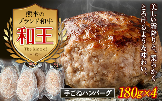 
FKK19-532 熊本和王100％ 手ごねハンバーグ 4個セット720g
