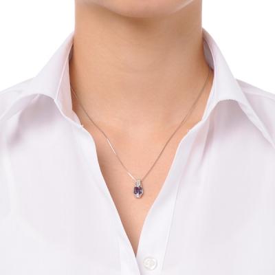 ふるさと納税 京都市 【京セラ】クレサンベール〈アレキサンドライト・天然ダイヤモンド〉ペンダント(ジュエリー) |  | 01