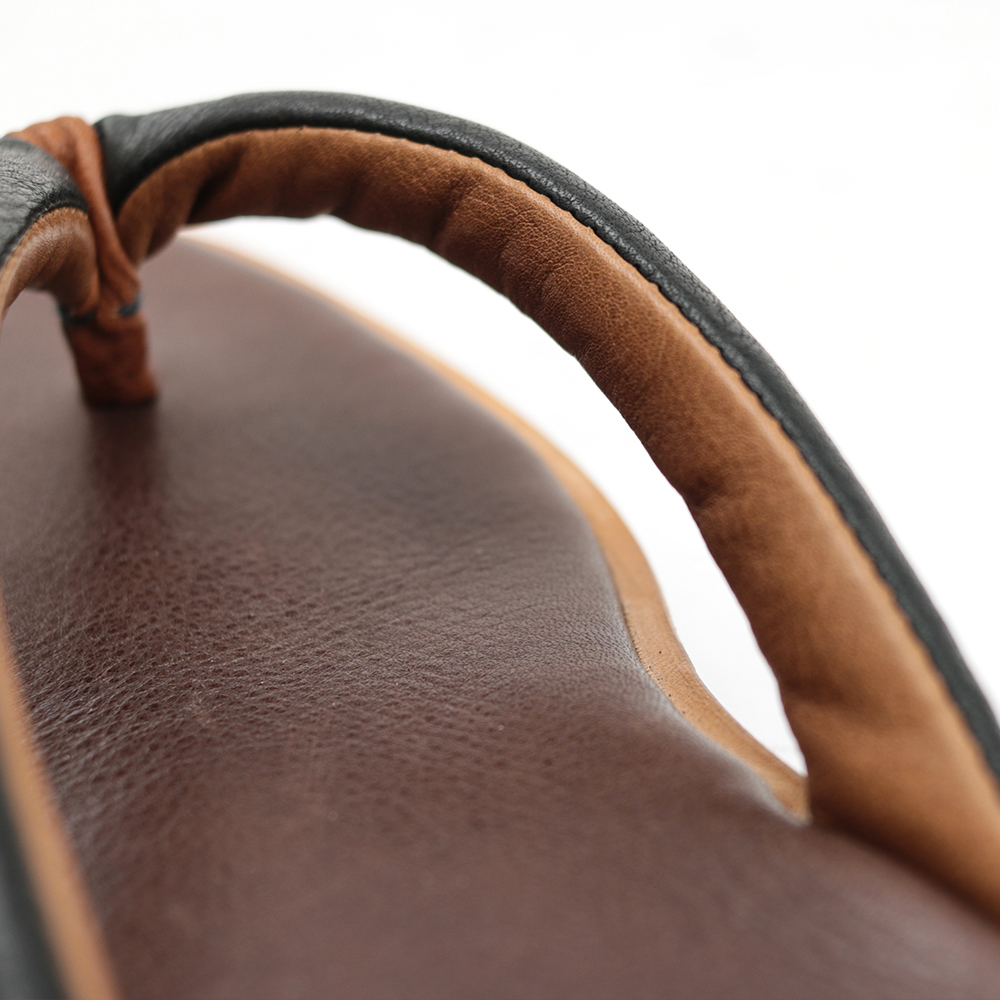 TUっKAKE BR/BL（ブラウン/ブラック）　ユニセックス ファッション 靴 シューズ 栃木レザー つっかけ XL