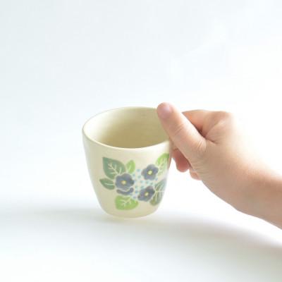 ふるさと納税 宇治市 宇治笠取焼　マグカップ&コースター(紫花) |  | 01