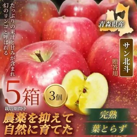【青森直送 季節の味覚をお届け!】サン北斗(幻のサン北斗)3個入×5箱(贈答用)青森産 産地直送【配送不可地域：離島】【1700973】