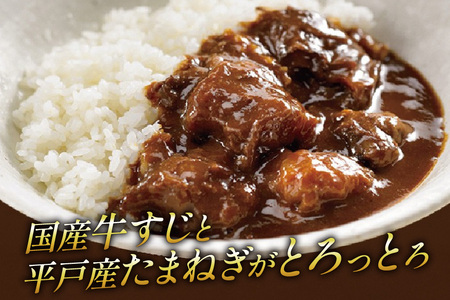 カレー セット 牛 すじ カレー 4食 セット 中辛 [カレー工房NVfoods 長崎県 平戸市 hr42bgy400034]