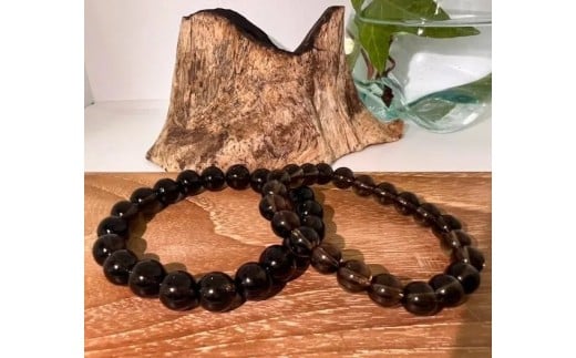 <年内発送>スモーキークォーツ　ペアブレスレット（8ｍｍ、10ｍｍ）