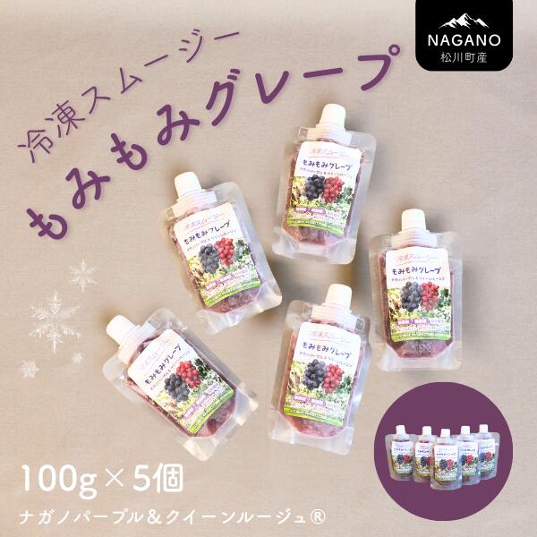 【ふるさと納税】＊通年発送＊ 冷凍スムージー もみもみグレープ 100g×5個 // 長野県 南信州 ぶどう ナガノパープル クインルージュ グレープ スムージー 無添加 無加糖 朝食 おやつ アイス［TK27］
