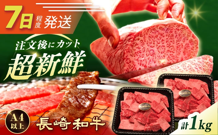 
                  7日発送)【形に訳あり】焼肉切り落とし 長崎和牛約1kg（500g×2P）[ECS069] 切り落とし 切り落し きりおとし 牛肉 国産 黒毛和牛 和牛 長崎和牛 小分け 冷凍 やきにく
                