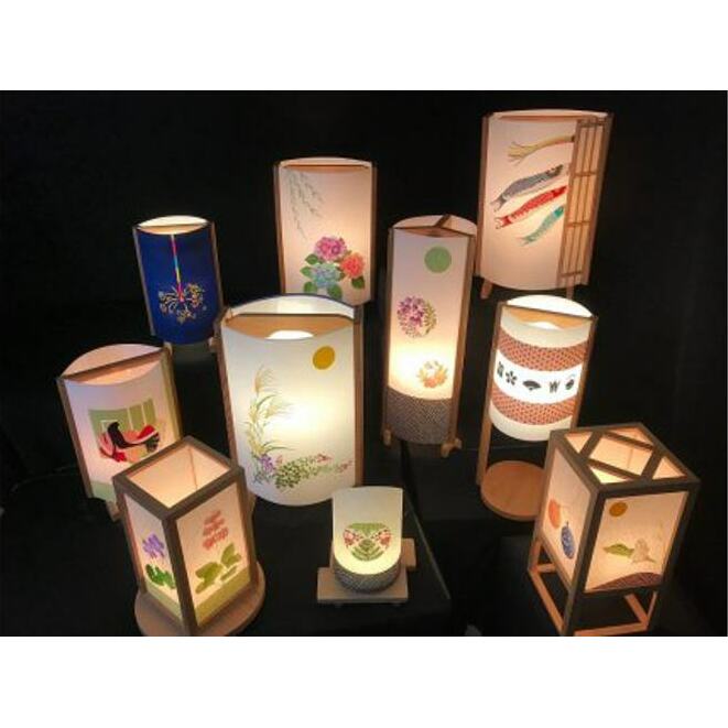 着物生地で作ったおしゃれな行灯（あんどん） 春夏秋冬 099H265_イメージ5