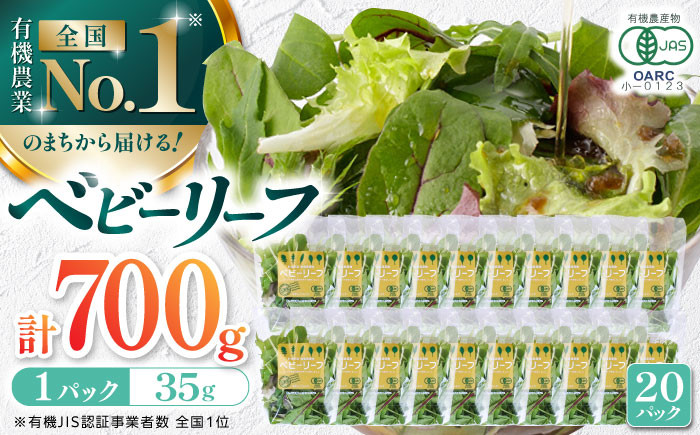 
            有機野菜 ベビーリーフ 計700g (35g×20パック) 山都町産 有機野菜 産地直送 高原野菜 有機JAS認証取得 有機野菜 小分け 国産【株式会社 清和ミネラル会】 [YBT005]
          